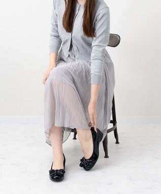 Bridget Birkin ＜3E＞【Bridget Birkin Walk】ステッチリボンウォーキングパンプス ブラックエナメル