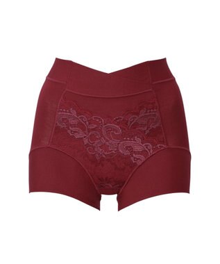 BRADELIS New York 【BRADELIS NewYork peace】綿混フィットレースショーツ ウエストからヒップ下まですっぽり包み補整するショーツ バーガンディ
