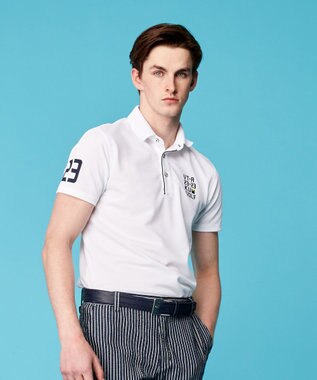 23区GOLF 【MEN】【吸水速乾/UVケア】エイトロックカノコ 半袖ポロシャツ ホワイト系