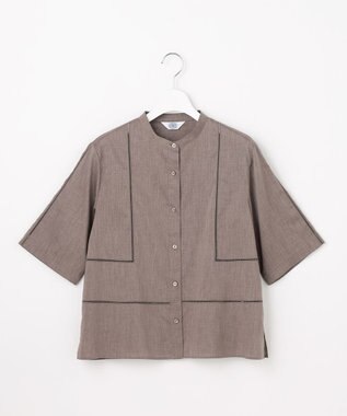 J.PRESS LADIES S 【WEB限定カラーあり・一枚で着映え】ラミー ポプリン ボクシーシャツ ブラウン系