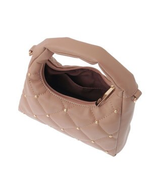 earth music&ecology スタッズキルトバッグ Light Brown