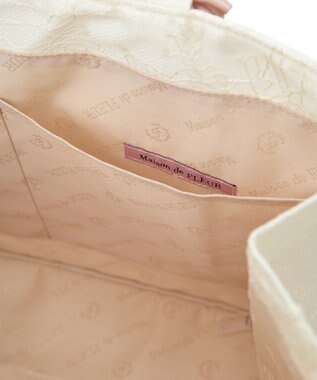 Maison de FLEUR EC限定レースフリルハンドルスクエアトートMバッグ Ivory