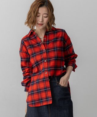 【洗える】ブラッシュド ビエラチェック シャツ