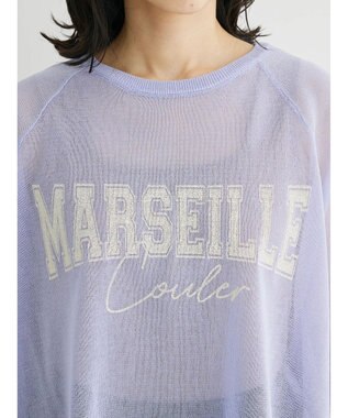 Green Parks シアーロゴニットプルオーバー Blue