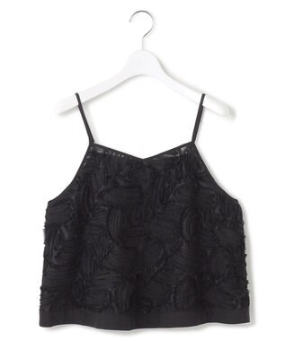 23区 L 【好評につき追加生産/洗える】リボンエンブロイダリー キャミソール ブラック系