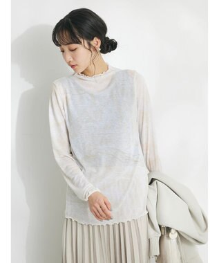 CRAFT STANDARD BOUTIQUE プリント柄スタンドネックプルオーバー Beige