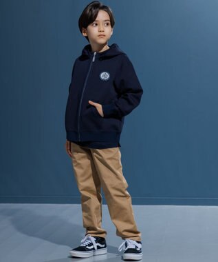 J.PRESS KIDS 【100-130cm】ダンボールニット ロゴ パーカー ネイビー