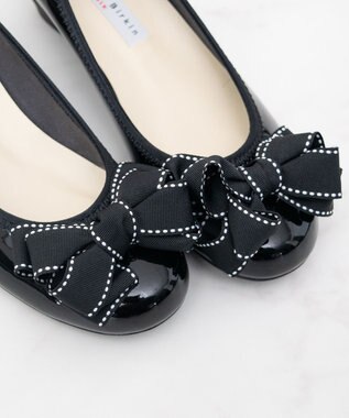 Bridget Birkin ＜3E＞【Bridget Birkin Walk】ステッチリボンウォーキングパンプス ブラックエナメル