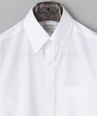 GOTAIRIKU 【形態安定】PREMIUMPLEATS_スナップダウン_通年ドレスシャツ（無地/織柄） 無地/ホワイト系