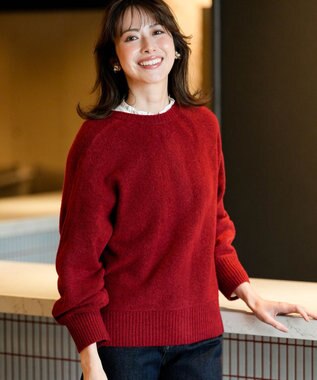 ANY SIS S 【前後着用可能】Airニット カーディガン レッド