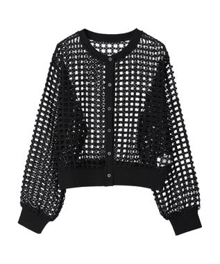 Green Parks ・ＳＵＧＡＲ　ＳＰＯＯＮ　ハナレースカーディガン Black