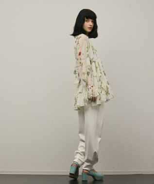 GRACE CONTINENTAL ボタニカルプリントチュニックトップ キナリ