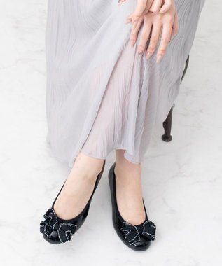 Bridget Birkin ＜3E＞【Bridget Birkin Walk】ステッチリボンウォーキングパンプス ブラックエナメル