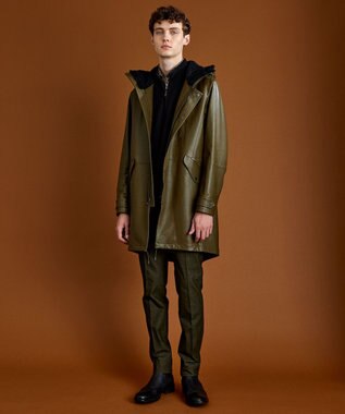 JOSEPH ABBOUD 【滑らかな肌触り/洗える】エクストラファインメリノウール ジップ ニット ブラック系