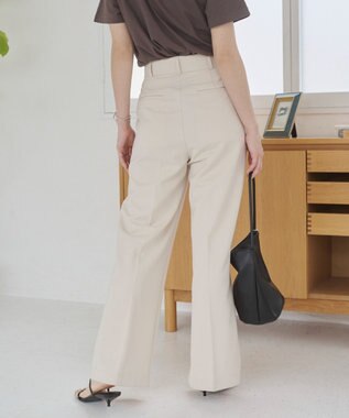 WEGO 【ANGIE VINTAGE/SMLサイズ展開】タックストレートスラックス ホワイトアイボリー