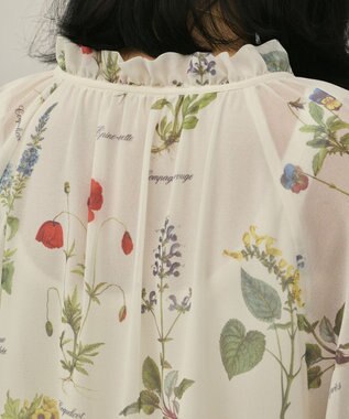 GRACE CONTINENTAL ボタニカルプリントチュニックトップ キナリ