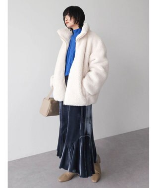 Green Parks ショート丈ケーブルニットプルオーバー Blue