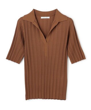 BEIGE， LABRADO / ランダムリブ スキッパーニット Brown