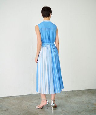 GRACE CONTINENTAL ストライププリントワンピース サックス