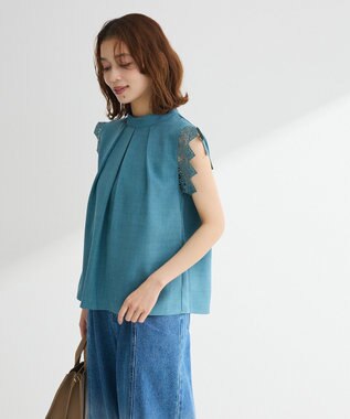 Green Parks ・ＥＬＥＮＣＡＲＥ　ＤＵＥ　リネンライクフリルブラウス Ivory