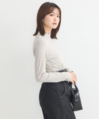 earth music&ecology ラメテレコハイネックプルオーバー Gray