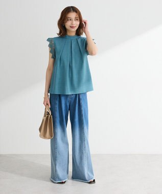 Green Parks ・ＥＬＥＮＣＡＲＥ　ＤＵＥ　リネンライクフリルブラウス Ivory