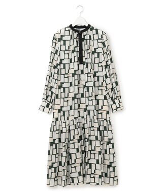 23区 S 【洗える】ARGENTI コラージュプリント ワンピース ブラック系