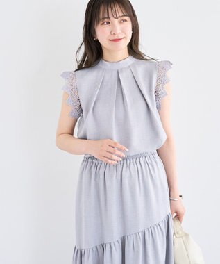 Green Parks ・ＥＬＥＮＣＡＲＥ　ＤＵＥ　リネンライクフリルブラウス Ivory