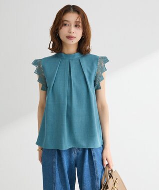 Green Parks ・ＥＬＥＮＣＡＲＥ　ＤＵＥ　リネンライクフリルブラウス Ivory