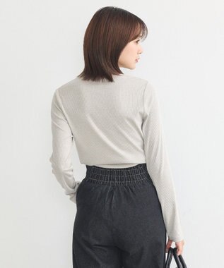 earth music&ecology ラメテレコハイネックプルオーバー Gray