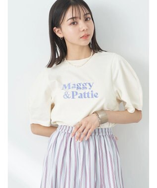 earth music&ecology フォルムスリーブ刺繍ロゴＴＥＥ