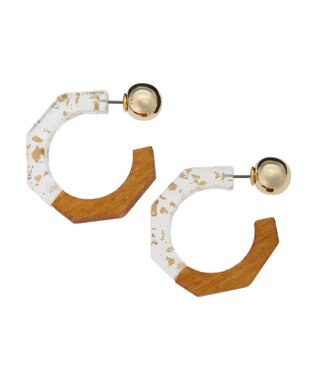 Green Parks ｅｖｅｒｙ　ｗａｌｋ．ウッドサークルピアス Camel