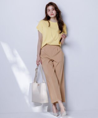 ANY SIS 【接触冷感・UVカット・洗える】ビューティクール フレンチ ニットＴ イエロー