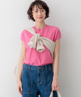 レーヨンポリエステルストレッチ フレンチスリーブ ニット