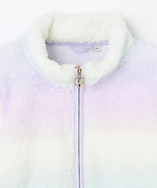 ANY KIDS ネコポケットボアブルゾン レインボー×ミント