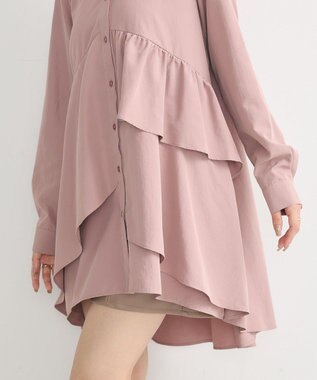 earth music&ecology アシンメトリーティアードチュニック Pink