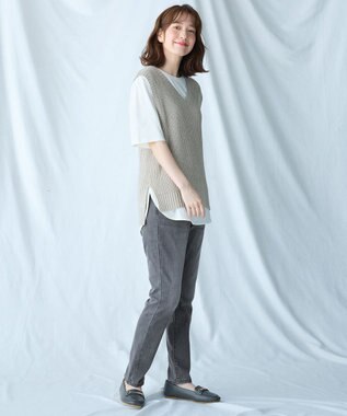 ANY 【ウエストゴム/ストレッチ】ウルトライージーデニムパンツ グレー