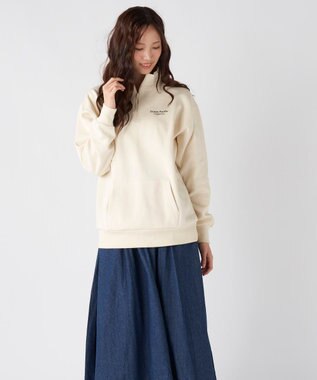 OP／FILA 【ocean pacific】Daily Cozy/あったか裏起毛ハーフジップロゴスウェット アイボリー