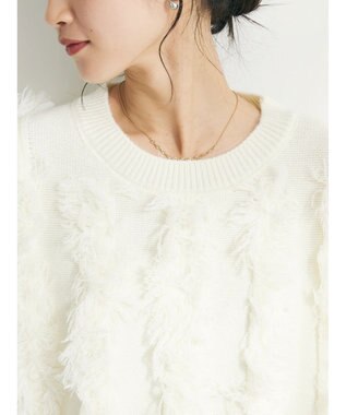 CRAFT STANDARD BOUTIQUE ボリュームフリンジニットプルオーバー Off White