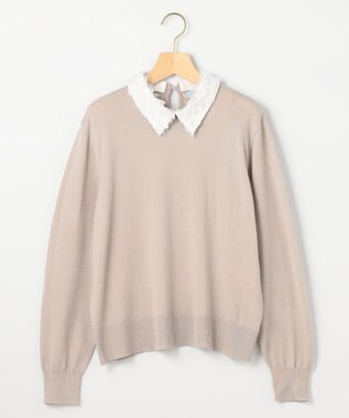 組曲 S 襟付きニットアップ ベージュ系