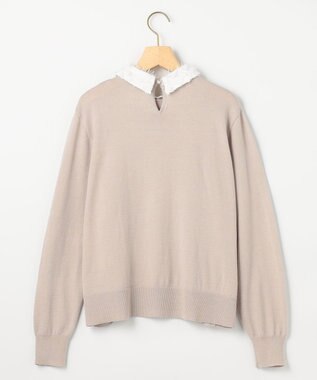 組曲 S 襟付きニットアップ ベージュ系