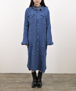 crêprie tsumori chisato creperie INDIGO SHIRT ONEPIECE クレプリ インディゴシャツワンピース INDIGO BLUE