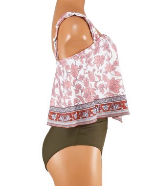 San-ai Resort（三愛水着楽園） 【SALE】ノンワイヤー水着　【San-ai Resort（サンアイリゾート）】 ホワイト×カーキ