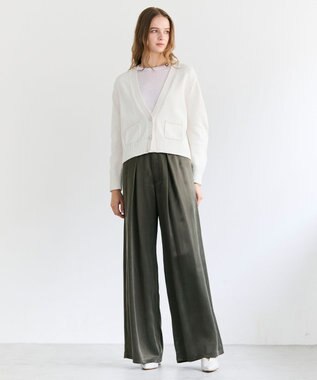 BEIGE， HELIODOR / マリンボタンクロップドカーディガン Ecru