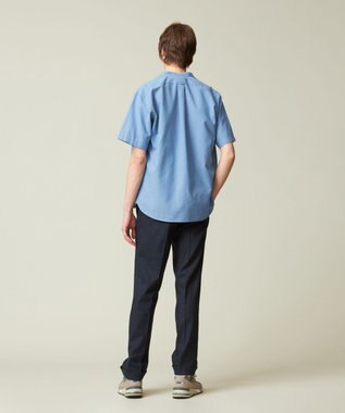 J.PRESS MEN 【HYBRID LINEN】 バンドカラーシャツ サックスブルー系