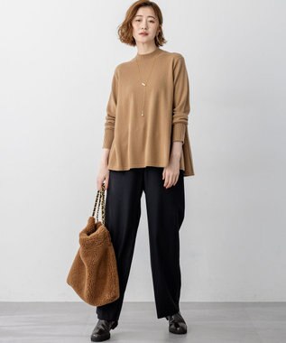 23区 S 【洗える】ピュアカシミヤ フレア ニット キャメル系