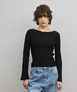 GRACE CONTINENTAL アイレットリブニットトップ