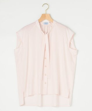 組曲 【洗える・イージーケア】シアーカルゼ ボウタイ ブラウス アイボリー系