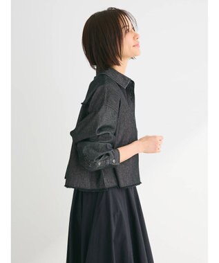 Green Parks ・ＳＵＧＡＲ　ＳＰＯＯＮ　クロップドデニムシャツ Black