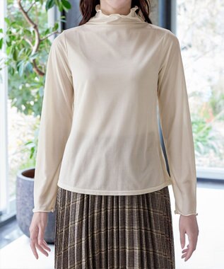 Tiaclasse 【安田美沙子さん着用・選べる4type】ハイネックカットソートップス シアーベージュ